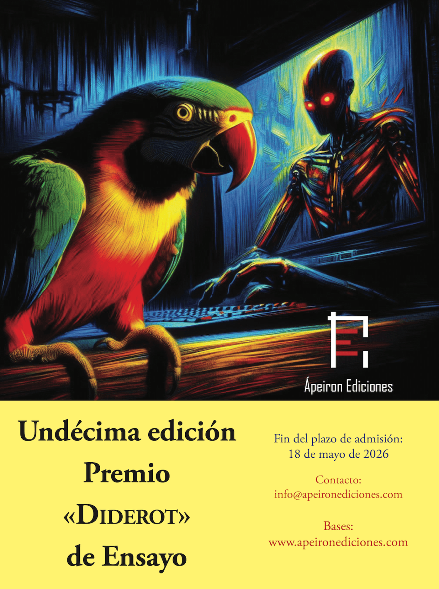 UNDÉCIMA EDICIÓN DEL PREMIO «Diderot» DE ENSAYO (Ápeiron Ediciones) 