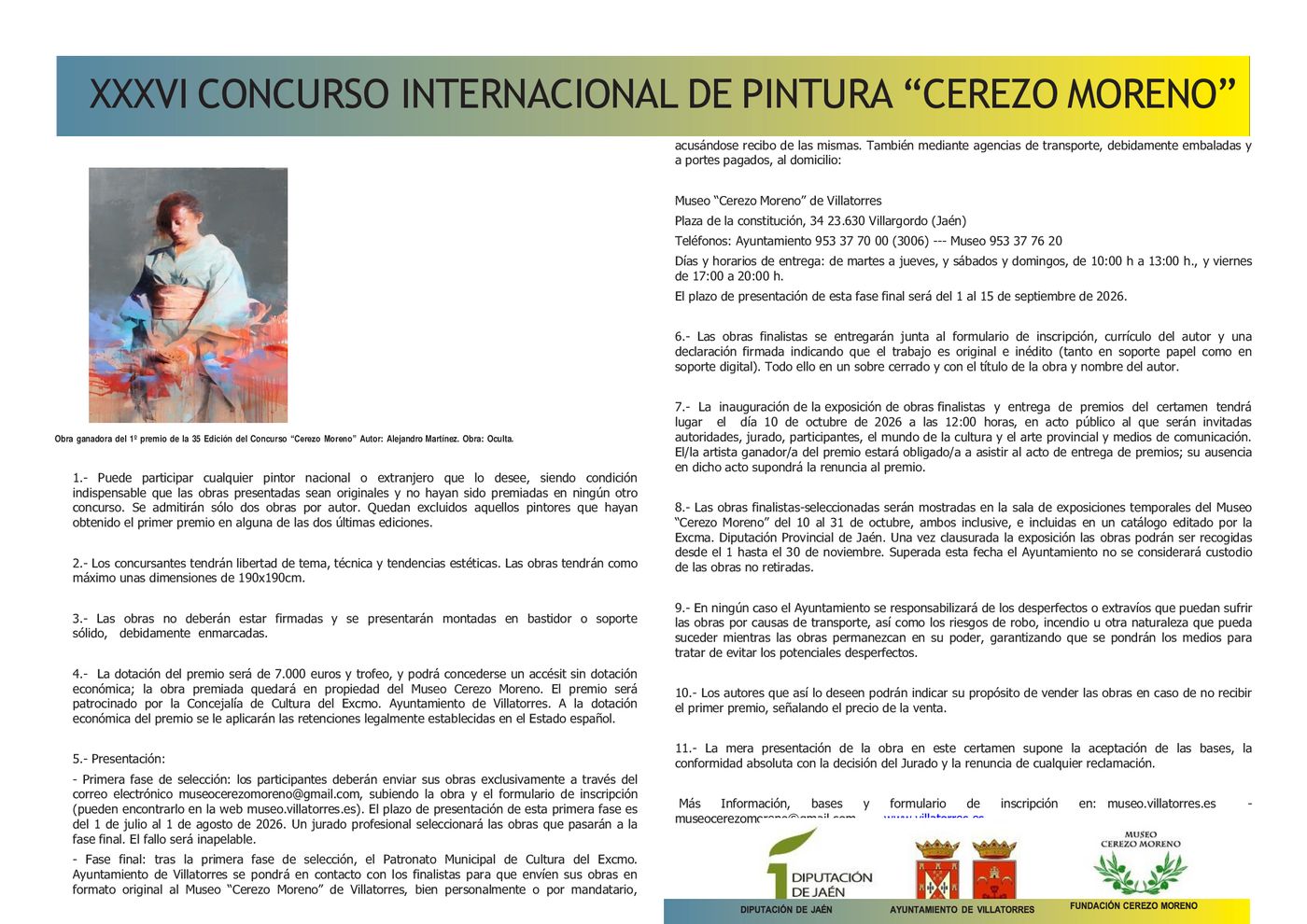XXXVI CONCURSO INTERNACIONAL DE PINTURA ‘CEREZO MORENO’ 