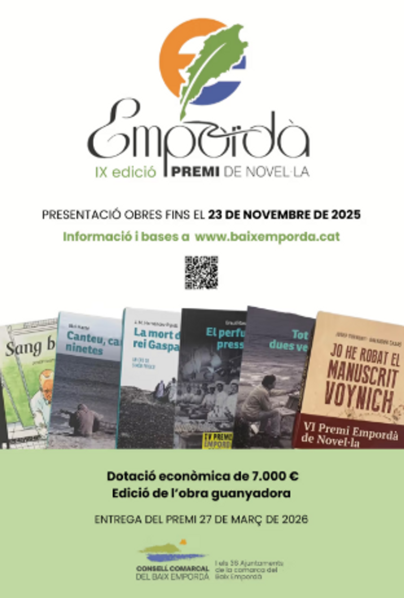 NOVENA EDICIÓ DEL PREMI EMPORDÀ DE NOVEL·LA 2025 