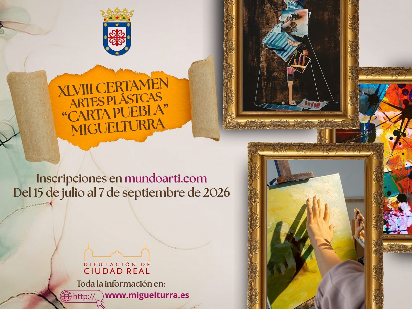 XLVIII CERTAMEN DE ARTES PLÁSTICAS/PINTURA “CARTA PUEBLA” 2026 DE MIGUELTURRA 