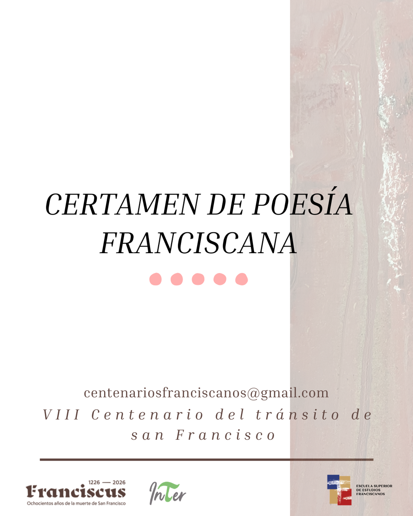 Certamen Internacional de Poesía San Francisco de Asís 2026 