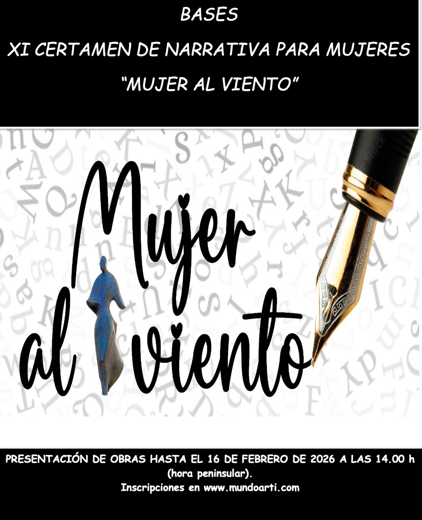 XI CERTAMEN NACIONAL DE NARRATIVA PARA MUJERES: “MUJER AL VIENTO” CIUDAD DE TORREJÓN DE ARDOZ 