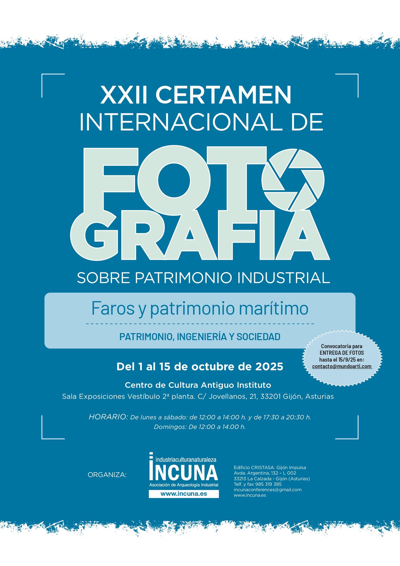 XXII CERTAMEN INTERNACIONAL DE FOTOGRAFÍA SOBRE PATRIMONIO INDUSTRIAL – INCUNA 2025 