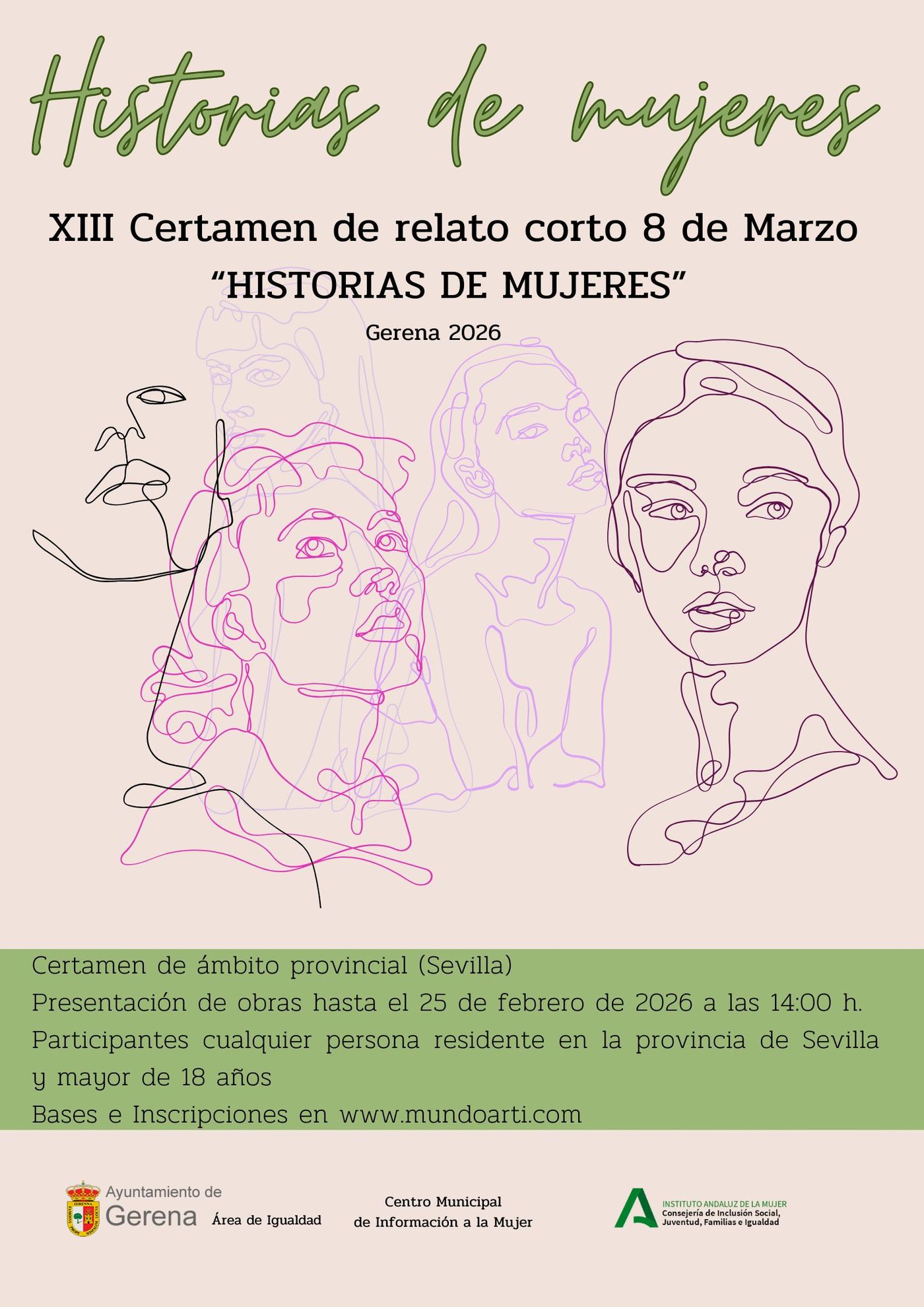 XIII CERTAMEN DE RELATO CORTO 8 DE MARZO "HISTORIAS DE MUJERES" GERENA 2026 