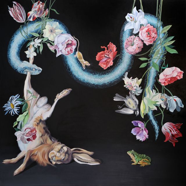 Naturaleza muerta con serpiente