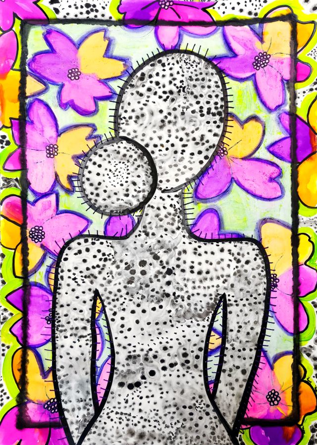 Mujer de piedra y pinchos