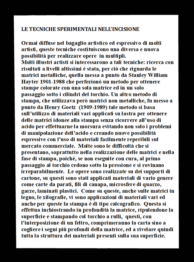 Tecniche sperimentali di incisione