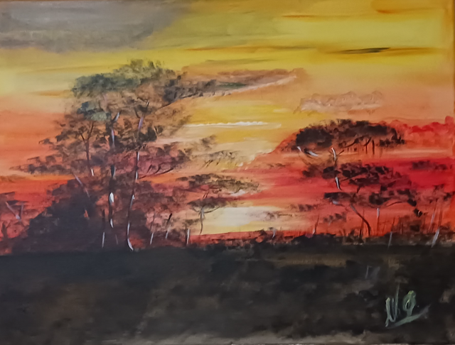 Paisaje en rojo