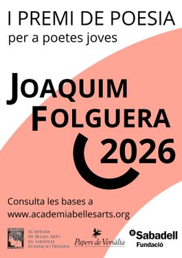 PREMI DE POESIA EN JOAQUIM FOLGUERA 2026 PER A POETES JOVES