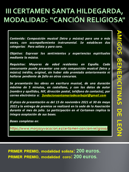 III CERTMEN SANTA HILDEGARDA DE CANCIÓN RELIGIOSA