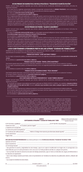 XXVIII PREMIO DE NARRATIVA: NOVELA POLICIACA "FRANCISCO GARCIA PAVÓN" 2026